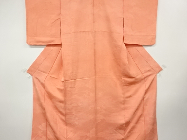 雲に荒波模様織出し色無地着物